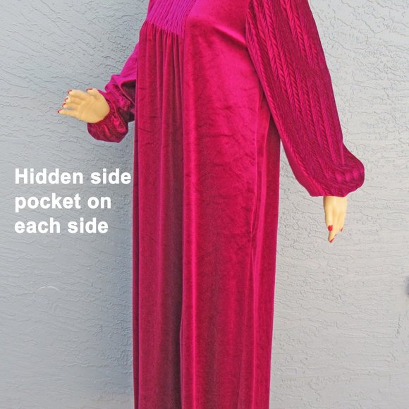 Sz MED Lisanne Robe, Full length zip front robe, Raspberry pink polyester/nylon - Picture 11 of 14